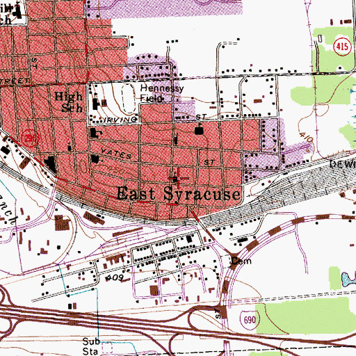 Topographic Map of First Presbyterian Church, NY