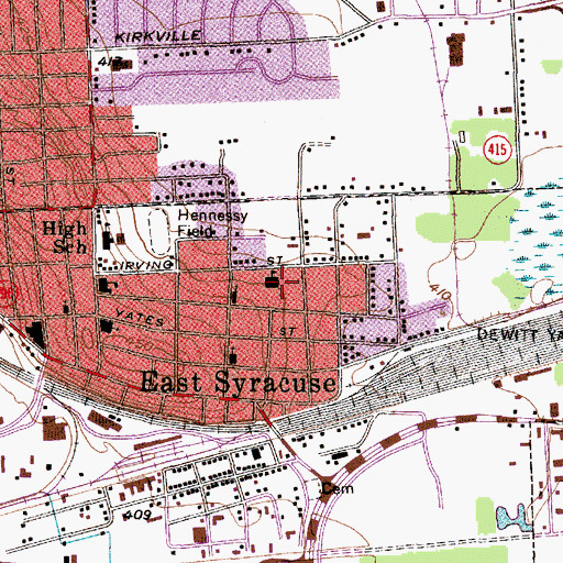 Topographic Map of Hemmens Street School (historical), NY