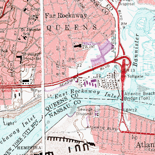 Topographic Map of Beach 9th Street Playground, NY