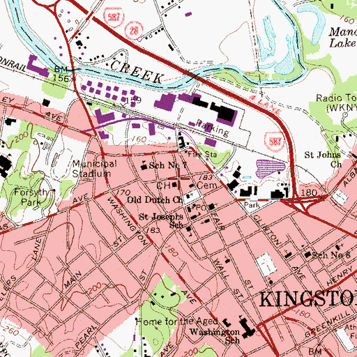 Topographic Map of Ulster County Court House, NY