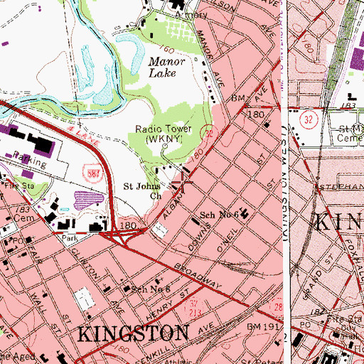 Topographic Map of Temple Emanuel, NY