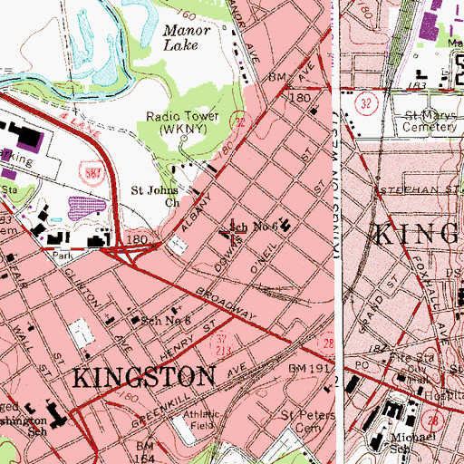 Topographic Map of First Presbyterian Church, NY