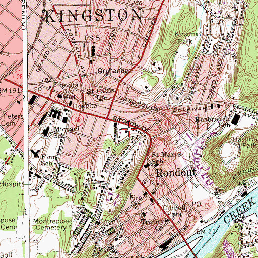 Topographic Map of Convent of Saint Anne, NY
