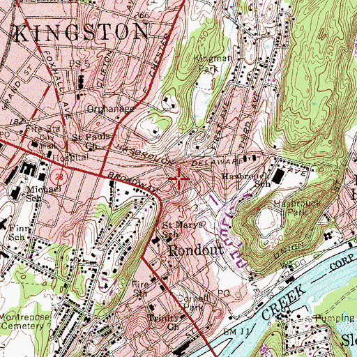 Topographic Map of Immanuel Lutheran Church, NY