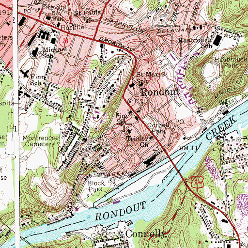 Topographic Map of Rapid Hose Company Number 1, NY