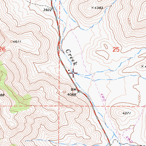 Topographic Map of Berts Canyon, CA