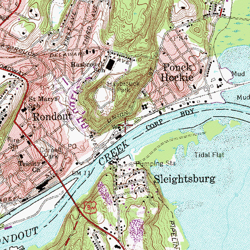 Topographic Map of City of Kingston Sewage Treatment Plant, NY