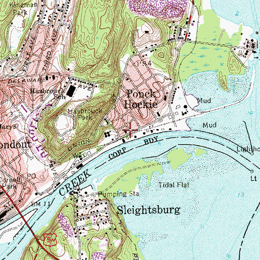 Topographic Map of New Central Baptist Church, NY
