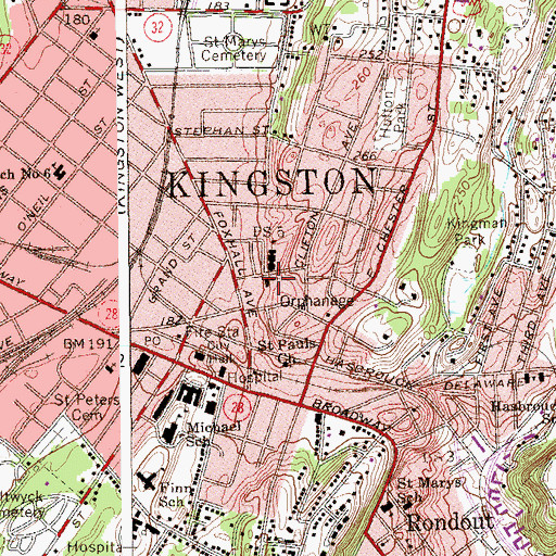 Topographic Map of Reformed Church of the Comforter, NY
