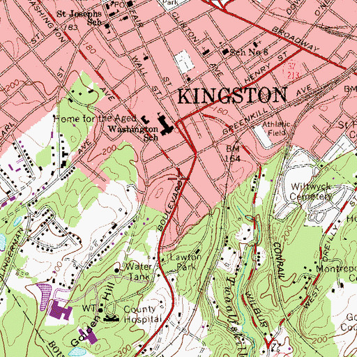 Topographic Map of Saint George's Orthodox Church, NY