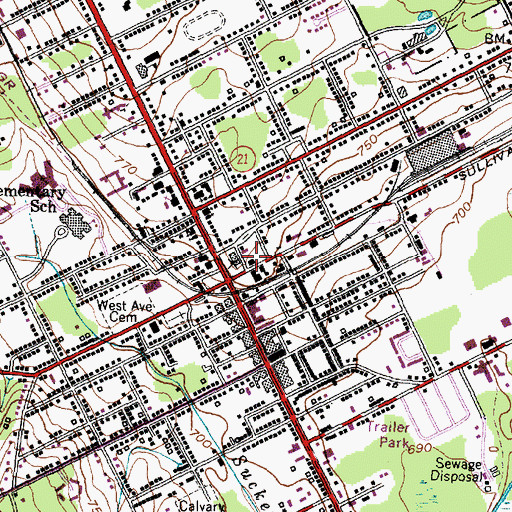 Topographic Map of Hallenbeck Building, NY
