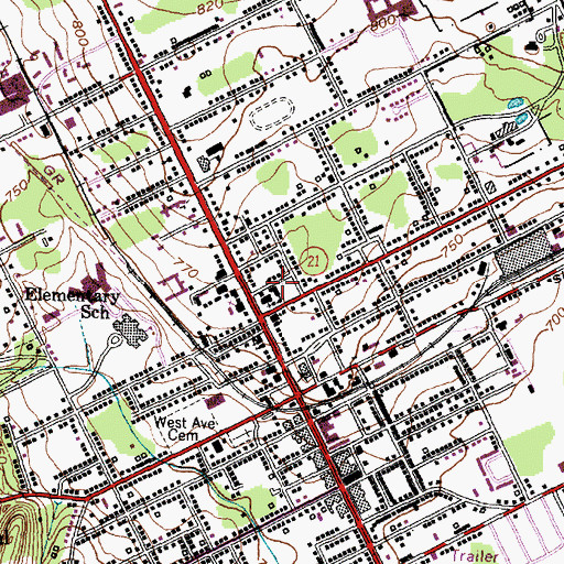 Topographic Map of Saint Mary's Parochial School, NY
