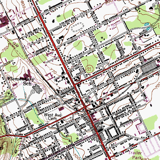 Topographic Map of Saint Mary's Convent (historical), NY