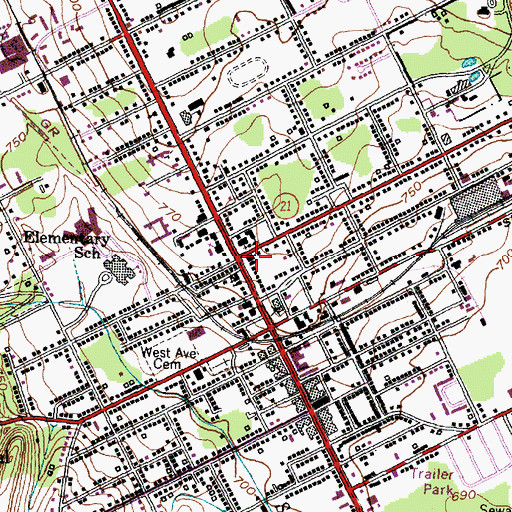 Topographic Map of Federated Church, NY