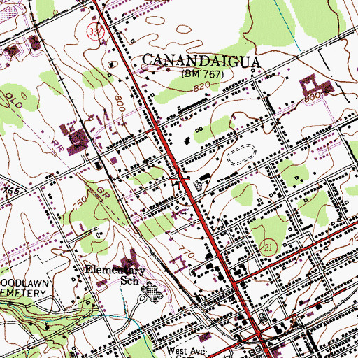Topographic Map of First Church of Christ Scientist, NY