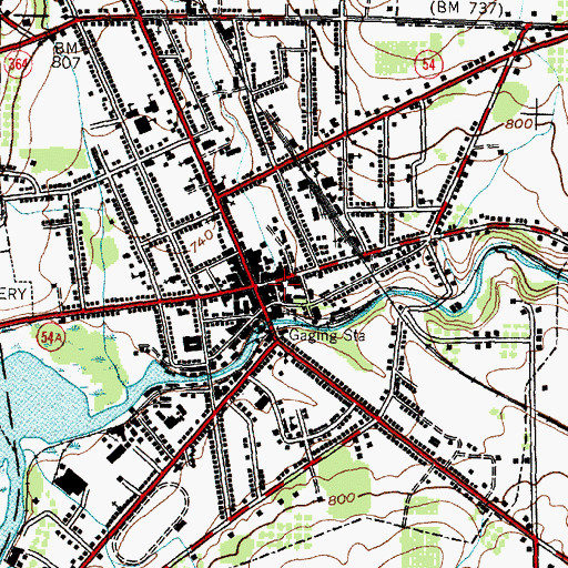 Topographic Map of Penn Yan Police Station, NY