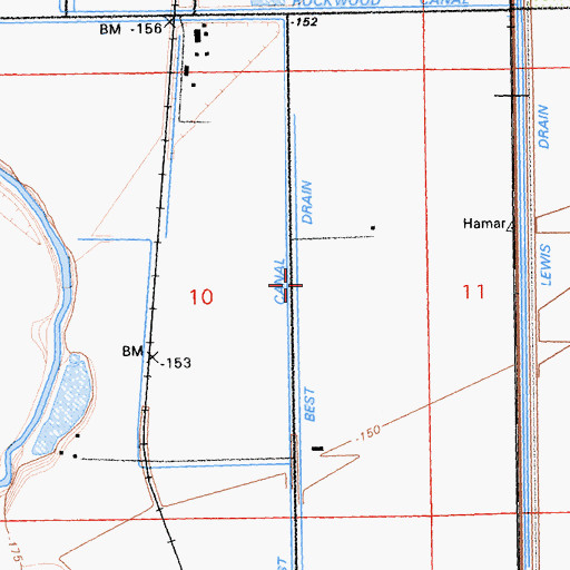 Topographic Map of Best Drain, CA