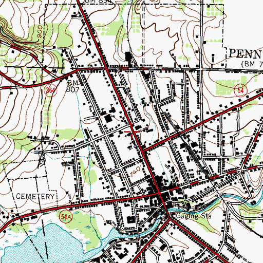 Topographic Map of First Baptist Church, NY