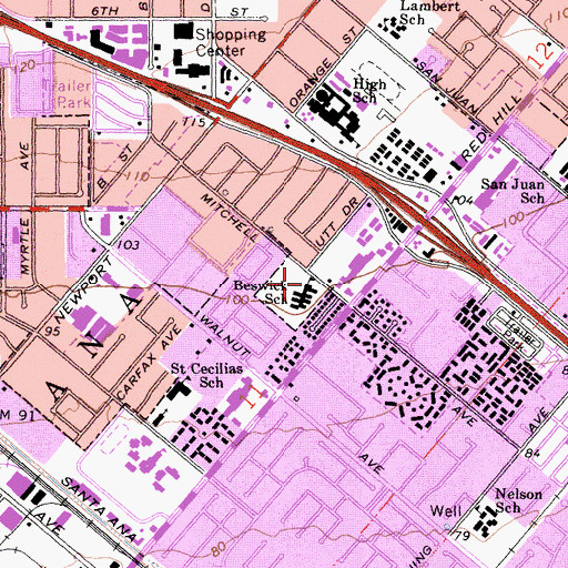 Topographic Map of Beswick Elementary School, CA