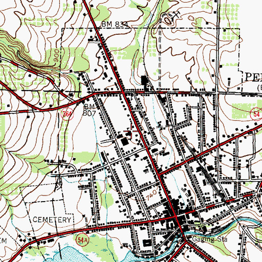Topographic Map of Penn Yan Academy (historical), NY