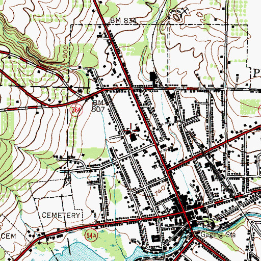 Topographic Map of Liberty Street Public School (historical), NY