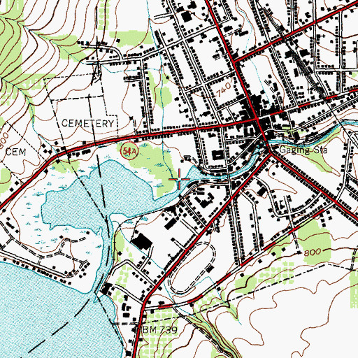 Topographic Map of Sucker Creek, NY