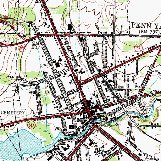 Topographic Map of First Presbyterian Church, NY
