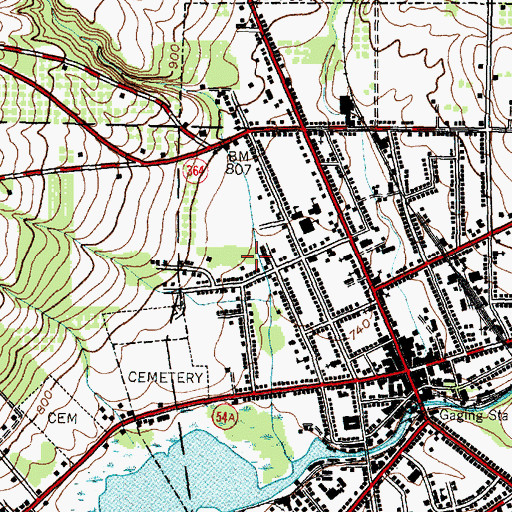 Topographic Map of Penn Yan Academy High School, NY