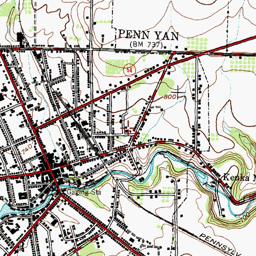 Topographic Map of Chestnut Street Public School (historical), NY