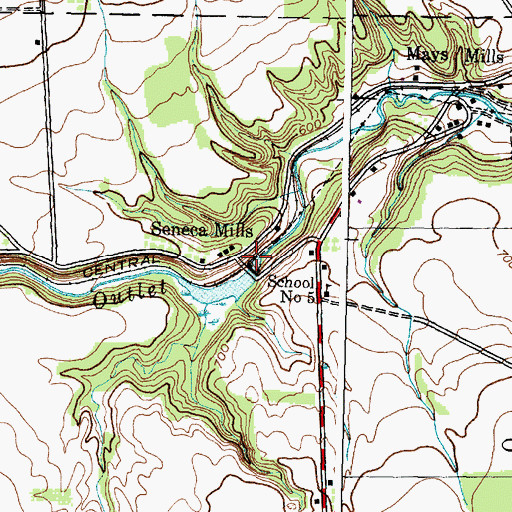 Topographic Map of New York State Electric and Gas Corporation Hydro Plant Number 71, NY