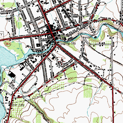 Topographic Map of Hutton Street Public School (historical), NY