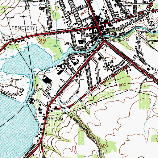 Topographic Map of Lake Street Plaza Shopping Center, NY
