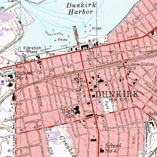 Topographic Map of Saint Paul Lutheran Church, NY