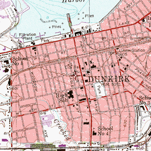 Topographic Map of Westminster Hall, NY