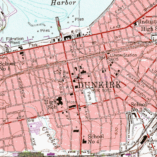 Topographic Map of Number 1 Public School (historical), NY