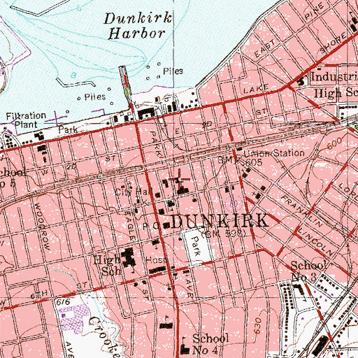 Topographic Map of Saint Mary's Roman Catholic Church, NY