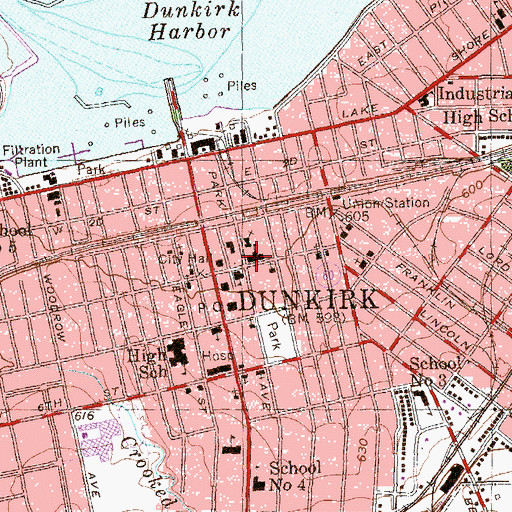 Topographic Map of Saint Mary's Hall, NY