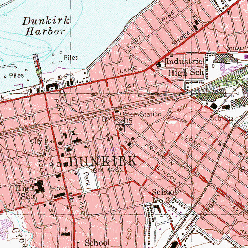 Topographic Map of Saint Georges Roman Catholic School (historical), NY