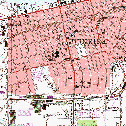 Topographic Map of Grace Lutheran Church, NY