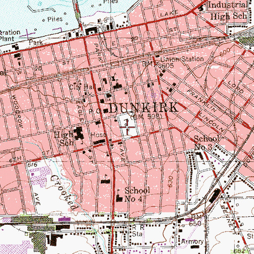 Topographic Map of Washington Park, NY
