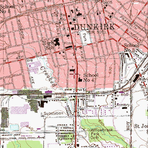 Topographic Map of Grace Evangelical Church, NY