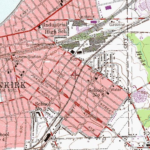 Topographic Map of Dunkirk Fire Department Hose Company Number 4, NY