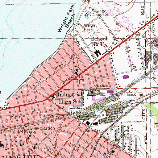 Topographic Map of Saint Hyacinth's Roman Catholic Church, NY