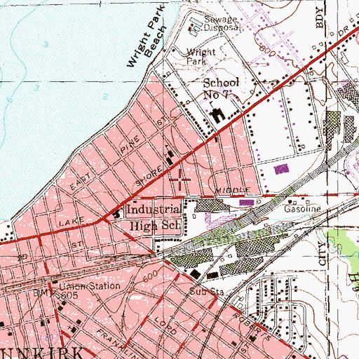 Topographic Map of Saint Hyacinth's Lyceum, NY