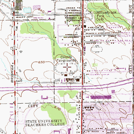 Topographic Map of Chautauqua County Fair Grounds, NY