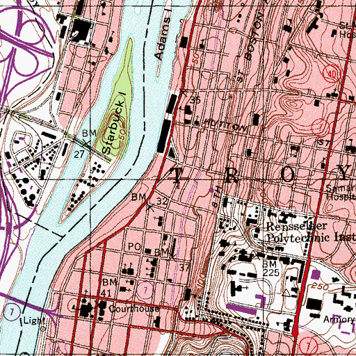 Topographic Map of Bethel Baptist Church, NY
