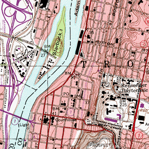 Topographic Map of Franklin Square, NY