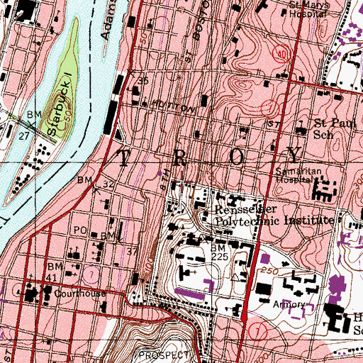 Topographic Map of Episcopal Church of the Holy Cross, NY