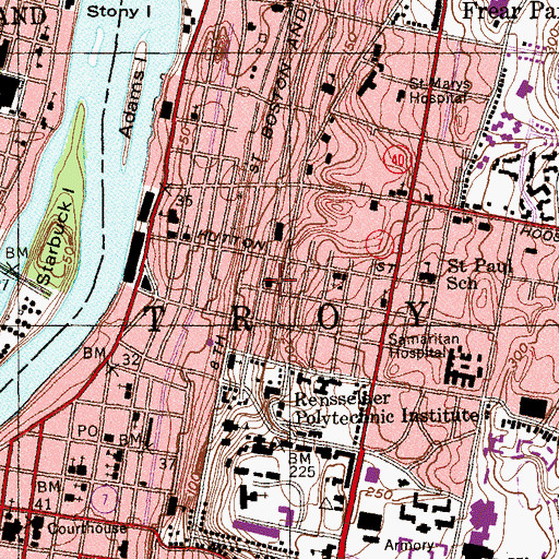 Topographic Map of United Armenian Calvary Congregational Church, NY