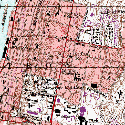 Topographic Map of Bethany Evangelical Lutheran Church, NY
